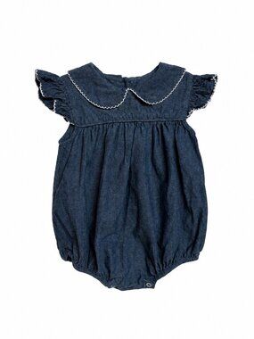 Sage and Lilly girls size 12 months Blue Bubble Romper